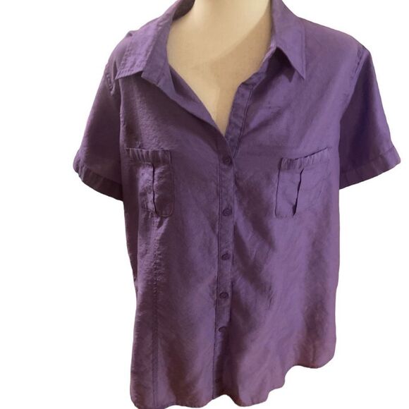 Dress Barn Tops - Dress Barn Purple Short Sleeve Top